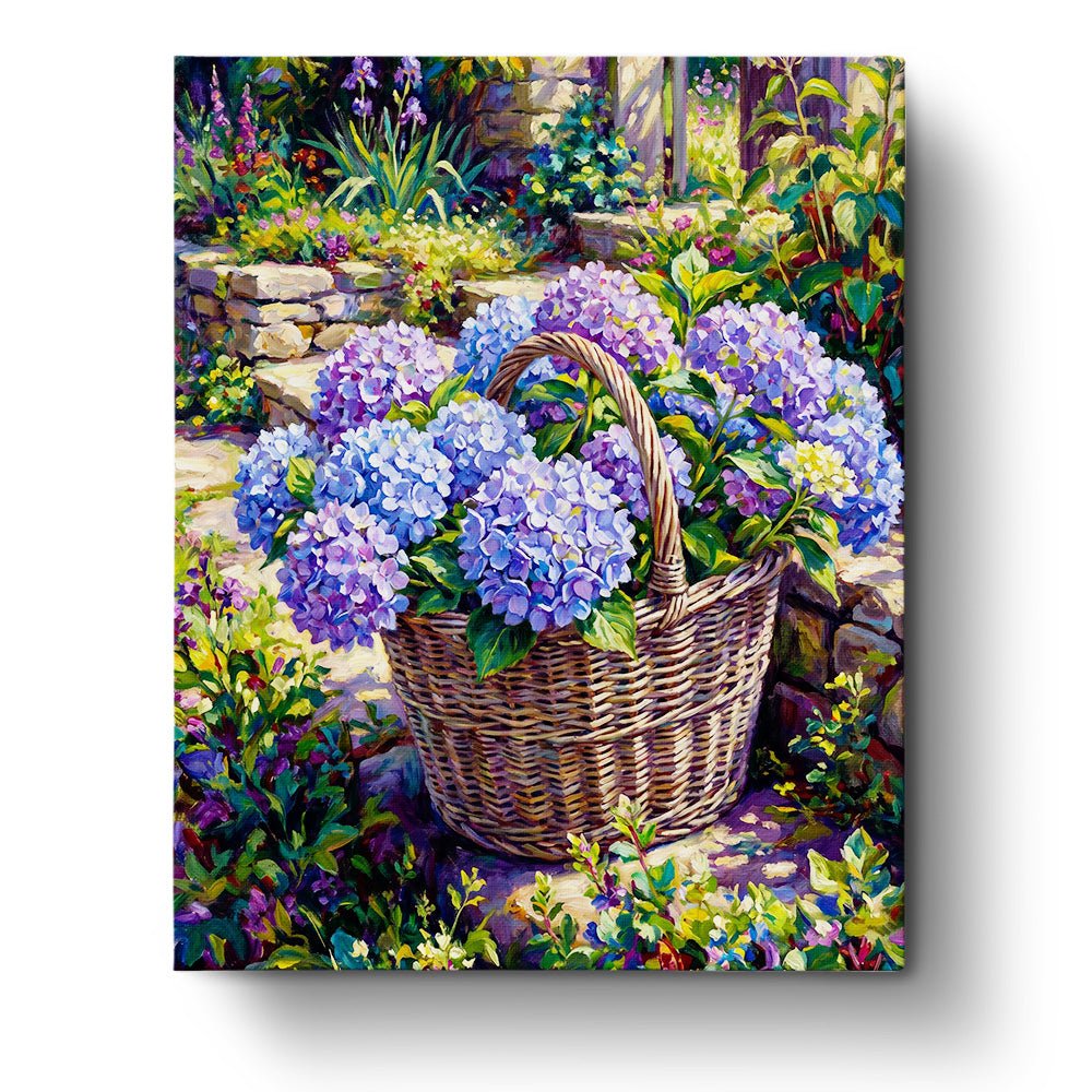 Lavender Basket Serenity - Flowers - BestPaintByNumbers - Paint by Numbers Custom Kit