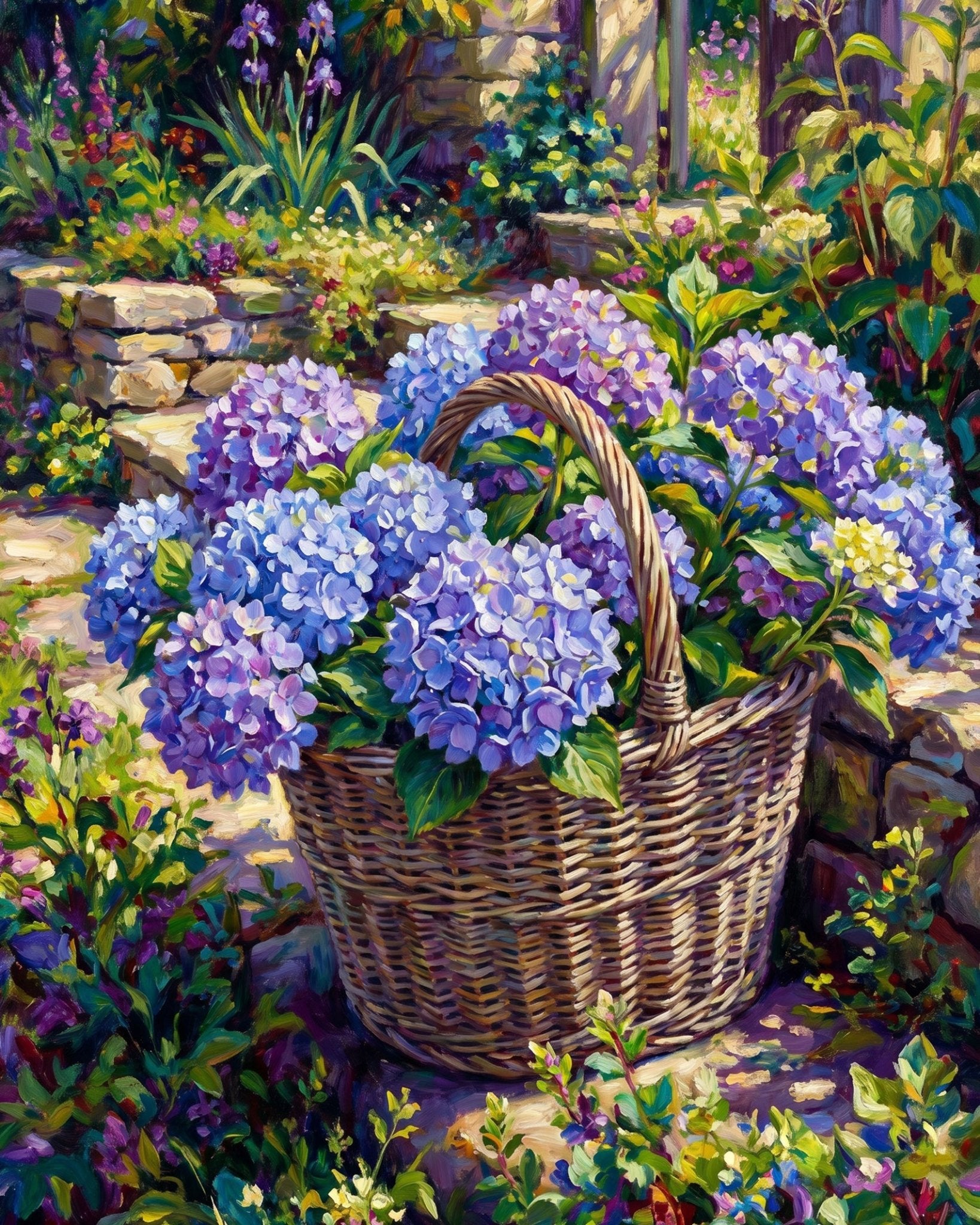 Lavender Basket Serenity - Flowers - BestPaintByNumbers - Paint by Numbers Custom Kit