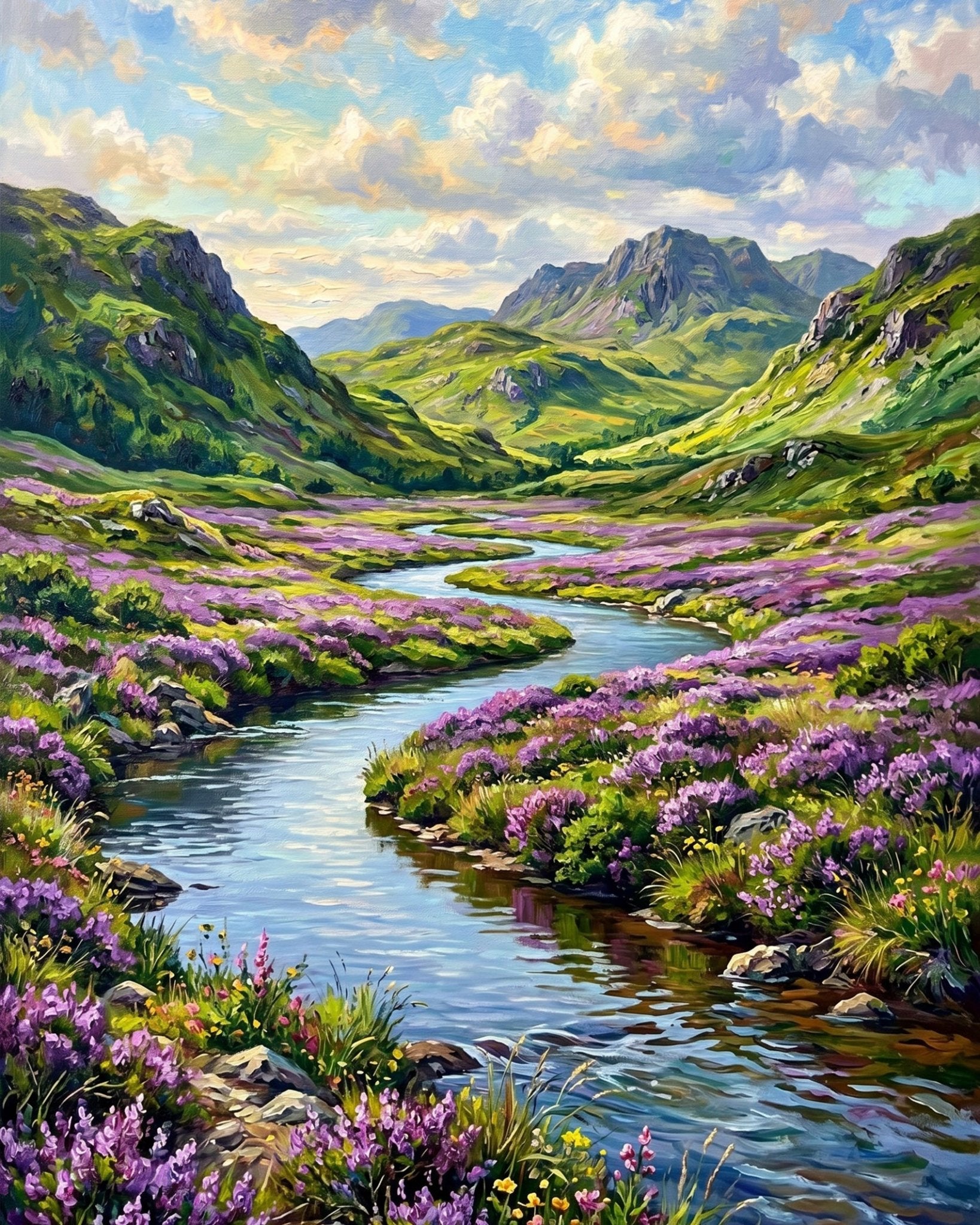 Lavender Valleys - Landscape - BestPaintByNumbers - Paint by Numbers Custom Kit