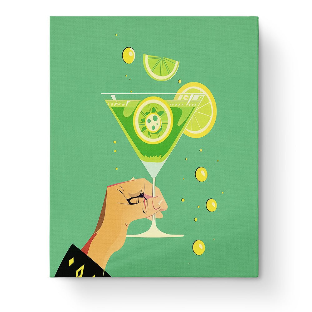 Lemon Martini Delight - Minimalistic - BestPaintByNumbers - Paint by Numbers Custom Kit