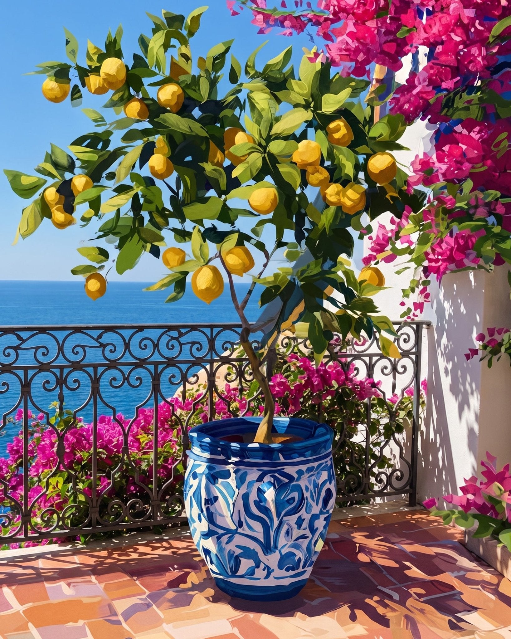 Lemon Terrace Vista - Places - BestPaintByNumbers - Paint by Numbers Custom Kit