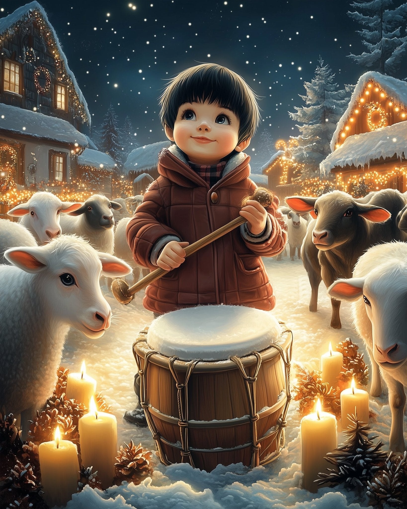 Little Drummer Boy Scene - Christmas - BestPaintByNumbers - Paint by Numbers Custom Kit