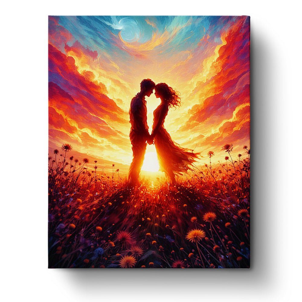 Lovers Embrace at Sunset - Romance - BestPaintByNumbers - Paint by Numbers Custom Kit
