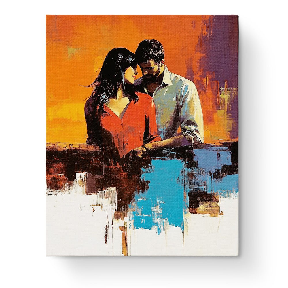 Lovers in Evening Glow - Romance - BestPaintByNumbers - Paint by Numbers Custom Kit