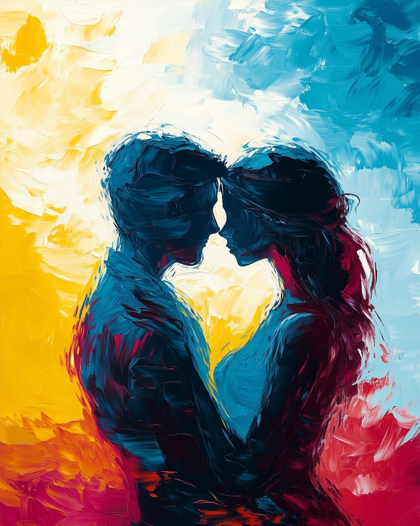 Lovers in Vibrant Colors - Romance - BestPaintByNumbers - Paint by Numbers Custom Kit