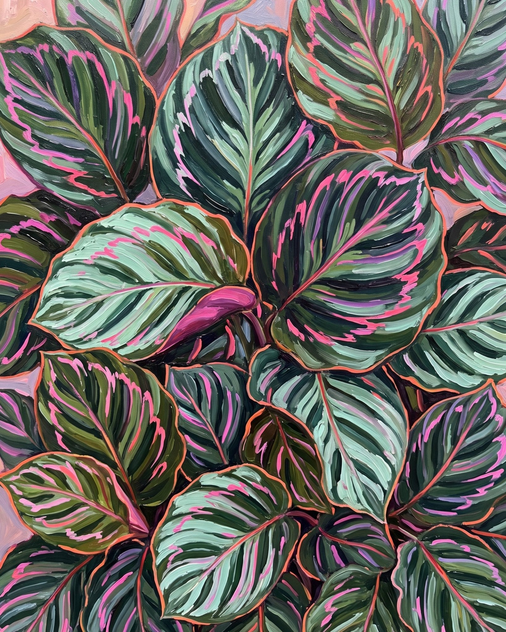 Lush Botanical Leaves - Flowers - BestPaintByNumbers - Paint by Numbers Custom Kit