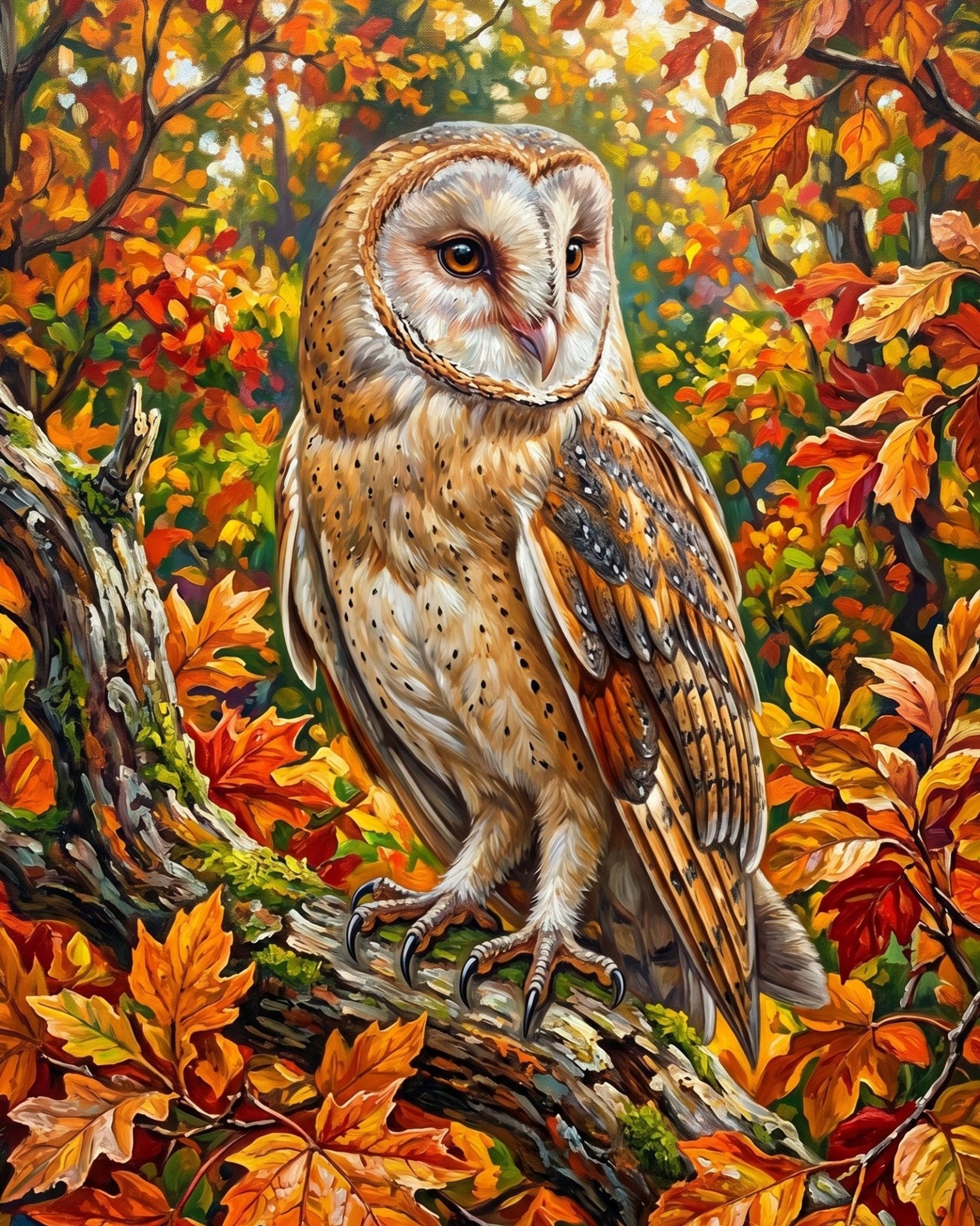 Majestic Barn Owl - Animals - BestPaintByNumbers - Paint by Numbers Custom Kit