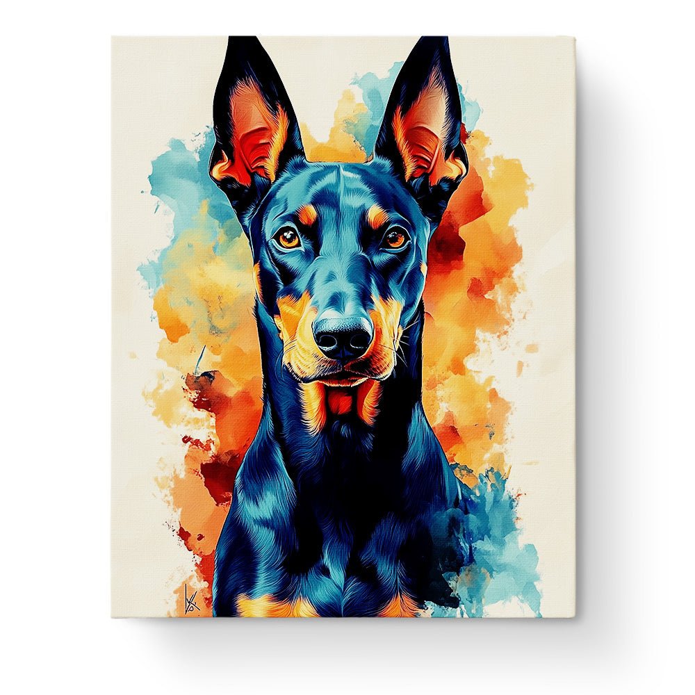 Majestic Doberman Portrait - Dogs - BestPaintByNumbers - Paint by Numbers Custom Kit