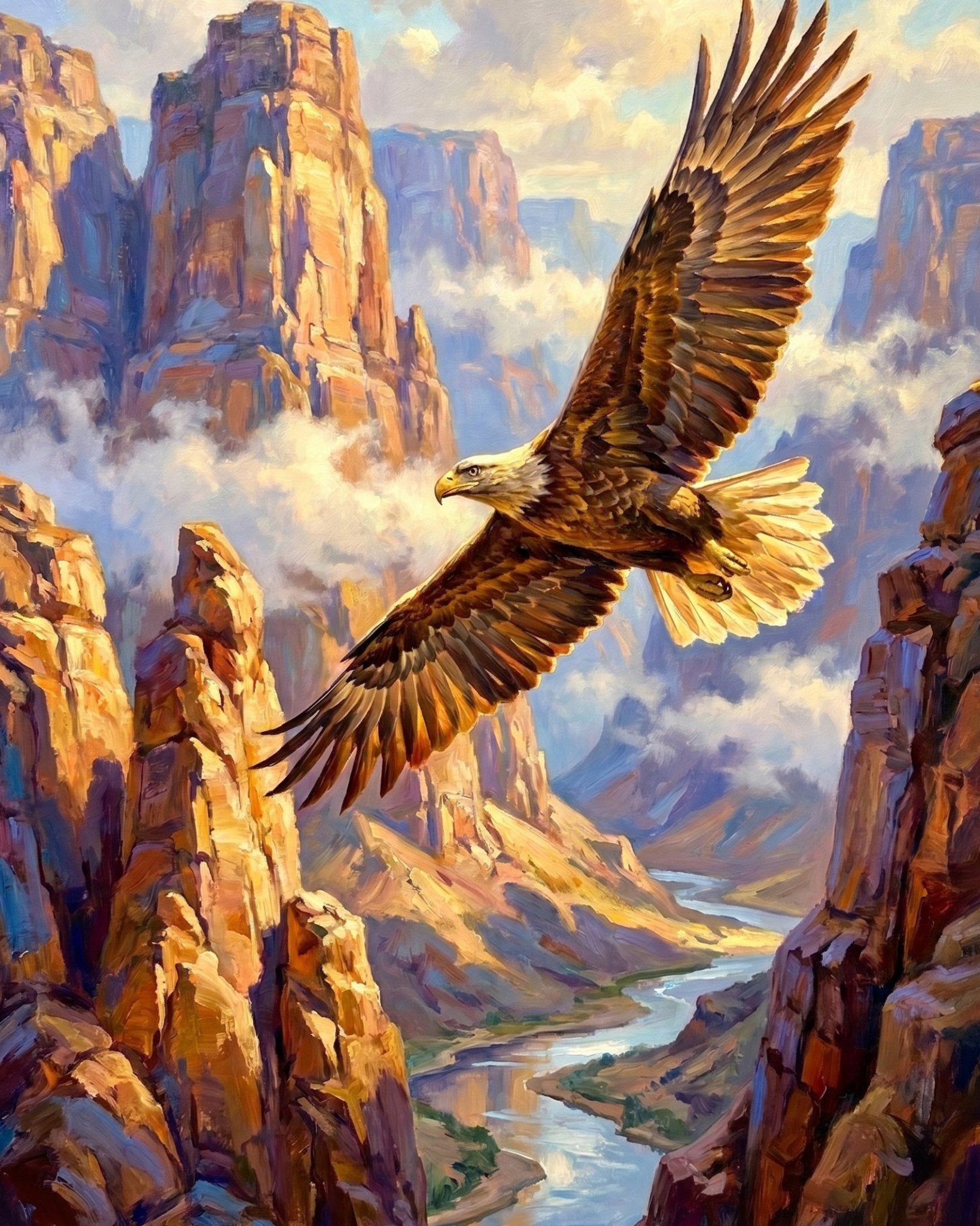 Majestic Eagle Adventure - Animals - BestPaintByNumbers - Paint by Numbers Custom Kit