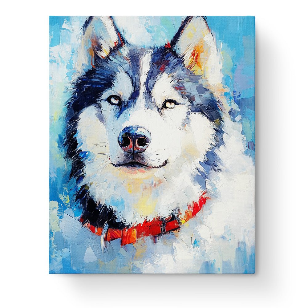 Majestic Husky Portrait - Animals - BestPaintByNumbers - Paint by Numbers Custom Kit