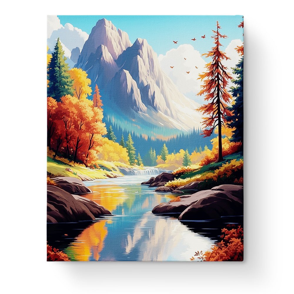 Majestic Mountain Reflection - Landscape - BestPaintByNumbers - Paint by Numbers Custom Kit