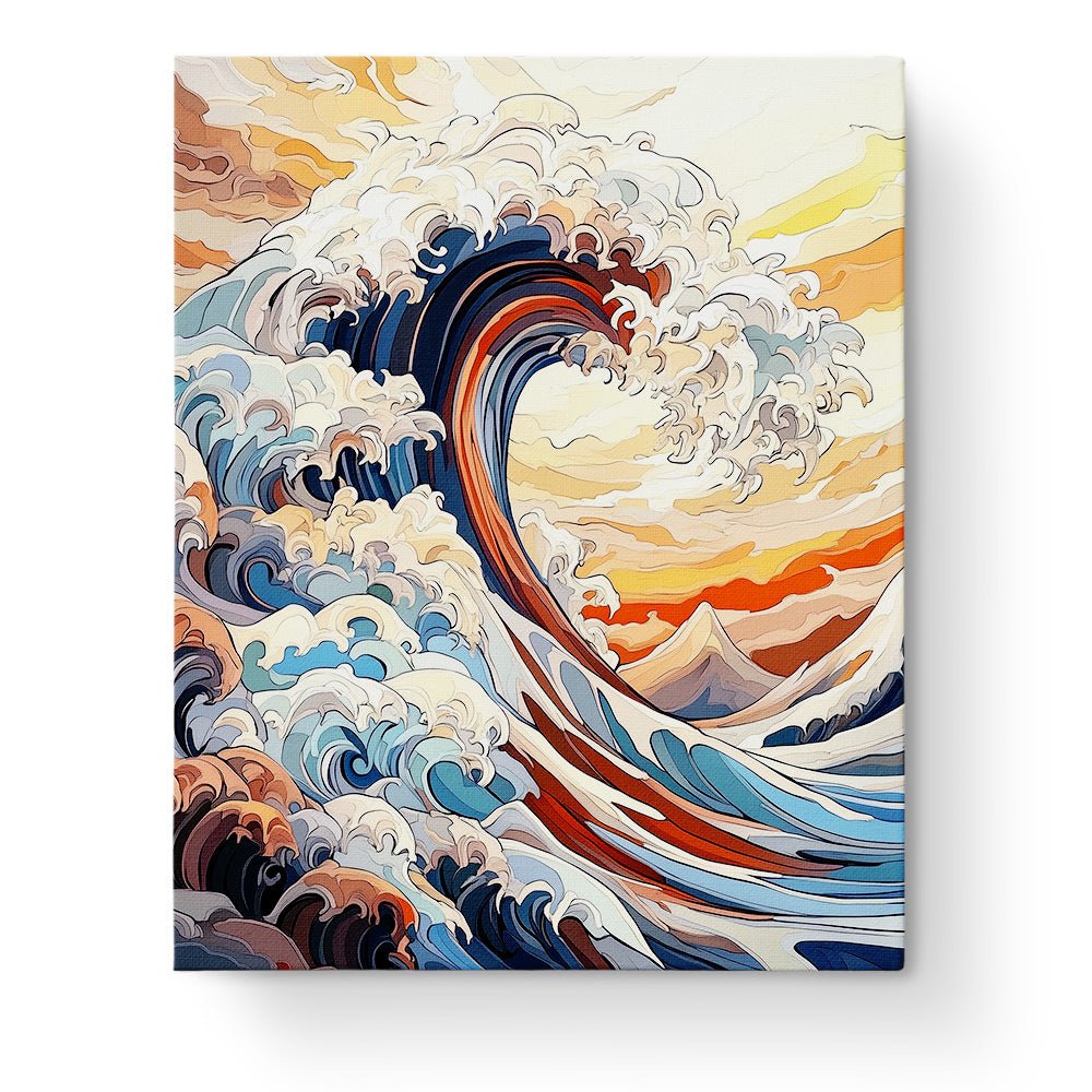 Majestic Ocean Wave - Asian Art - BestPaintByNumbers - Paint by Numbers Custom Kit