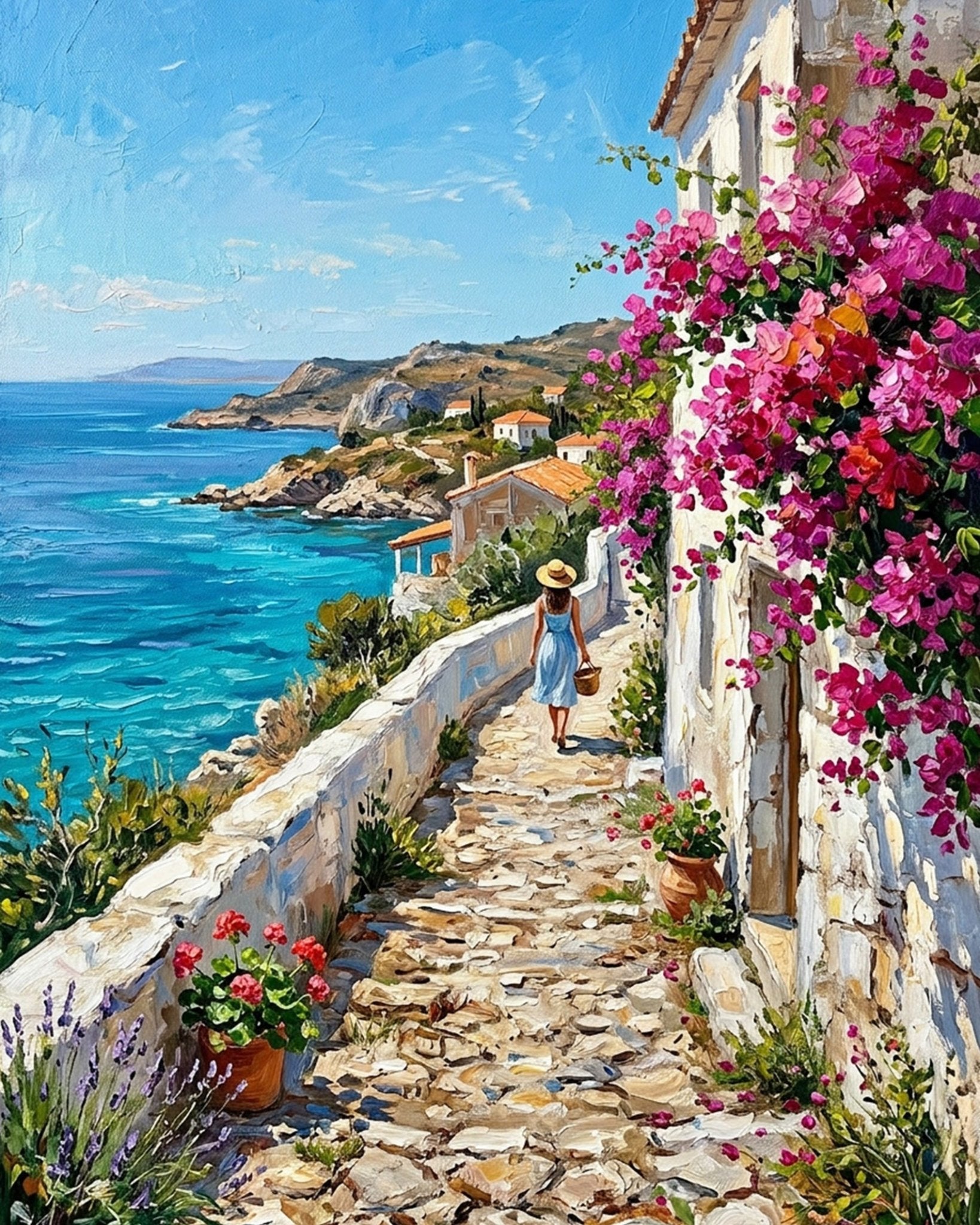 Mediterranean Coastal Path - Places - BestPaintByNumbers - Paint by Numbers Custom Kit