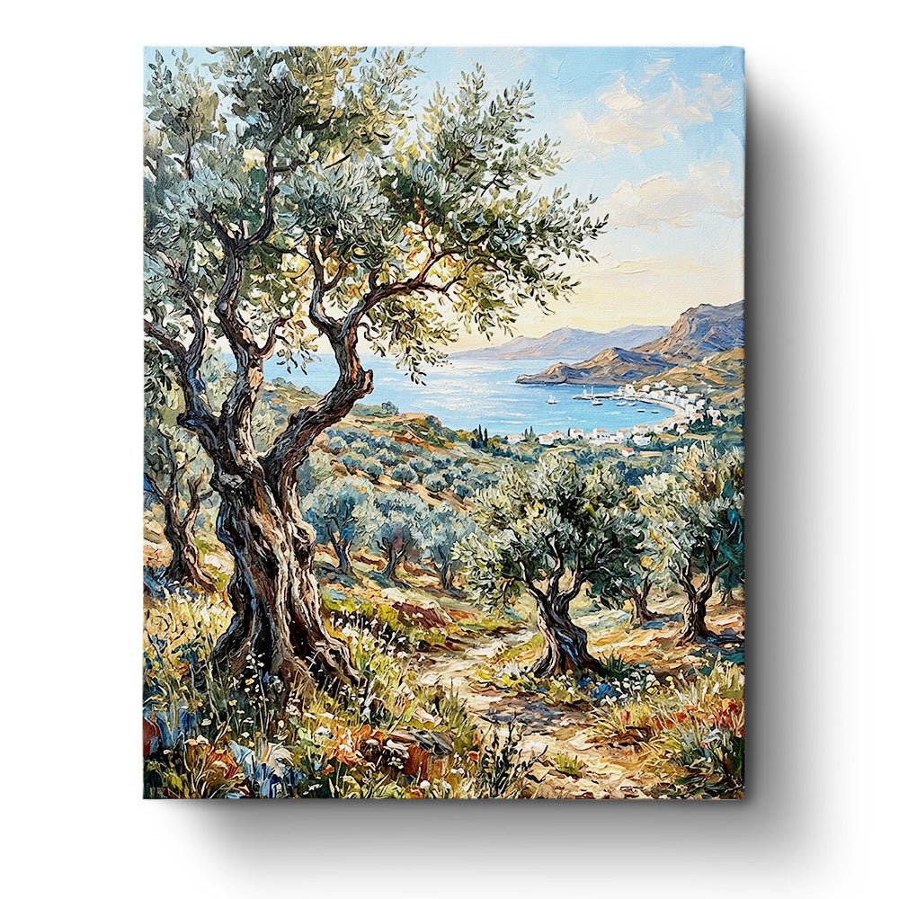 Mediterranean Coastal Vista - Places - BestPaintByNumbers - Paint by Numbers Custom Kit