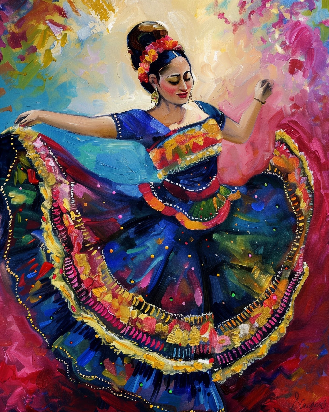 Mexican Folk Dance - BestPaintByNumbers - Paint by Numbers Custom Kit