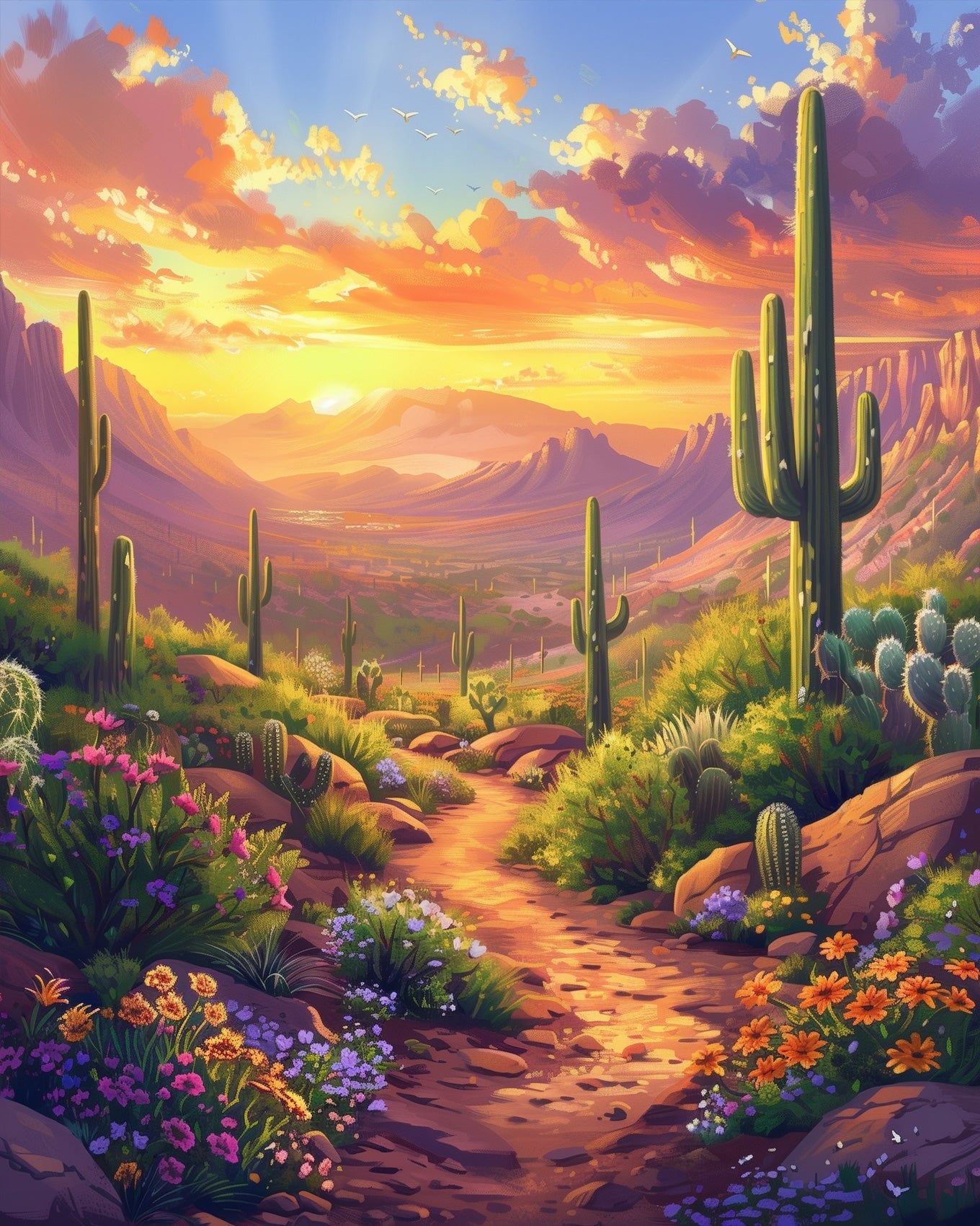 Mexican Landscape - BestPaintByNumbers - Paint by Numbers Custom Kit