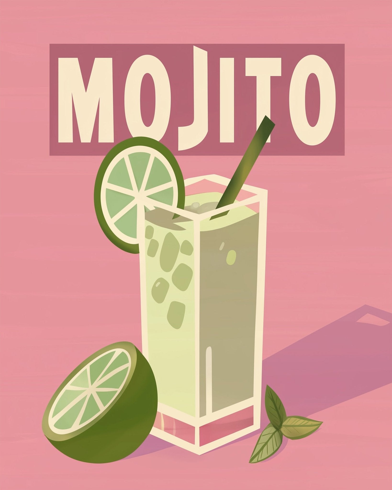 Mojito Still Life - Minimalistic - BestPaintByNumbers - Paint by Numbers Custom Kit