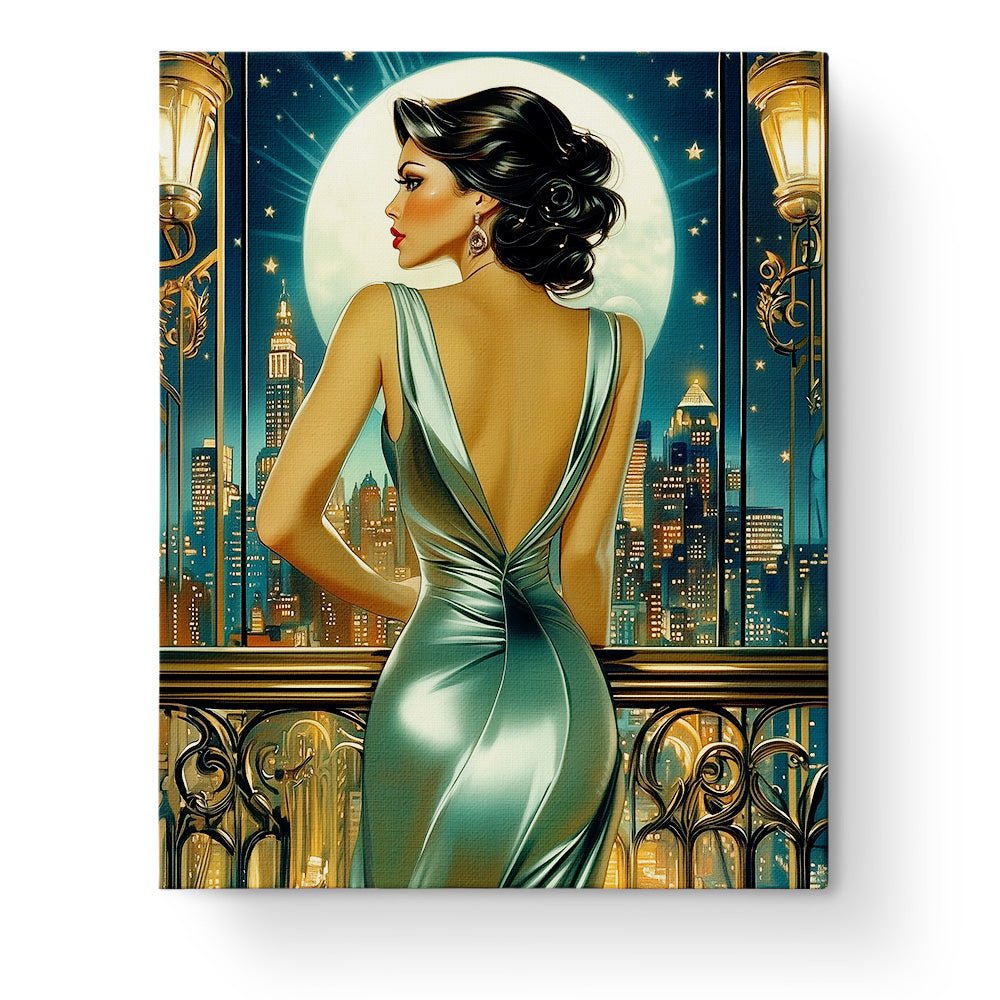 Moonlit Elegance - Art Deco - BestPaintByNumbers - Paint by Numbers Custom Kit