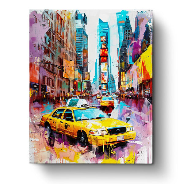 NYC Yellow Cab Scene Landscapes Fixed Kit Paint by Numbers