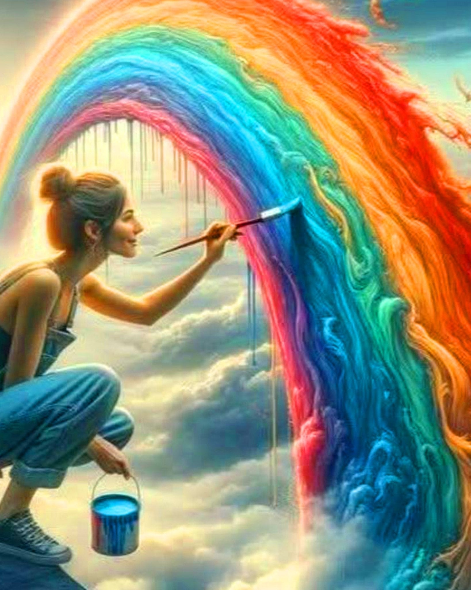 Painting a Rainbow of Dreams - Surrealism - BestPaintByNumbers - Paint by Numbers Custom Kit