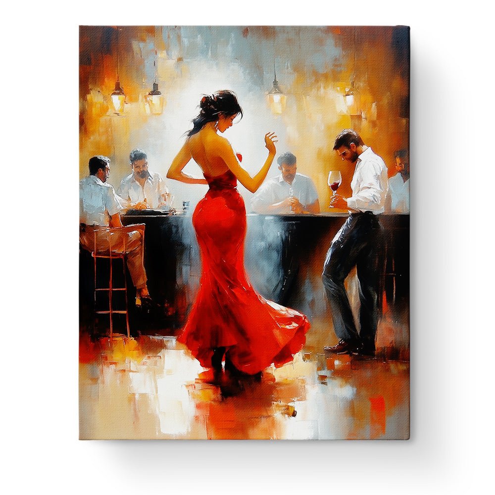 Passionate Dance in Red - Dance - BestPaintByNumbers - Paint by Numbers Custom Kit