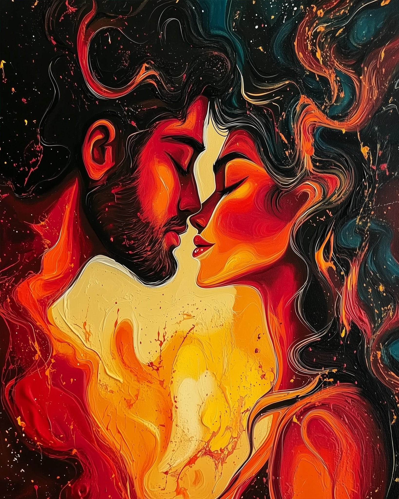 Passionate Embrace - Romance - BestPaintByNumbers - Paint by Numbers Custom Kit