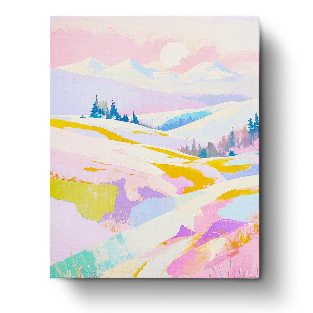 Pastel Sunrise Over Hills - Landscape - BestPaintByNumbers - Paint by Numbers Custom Kit