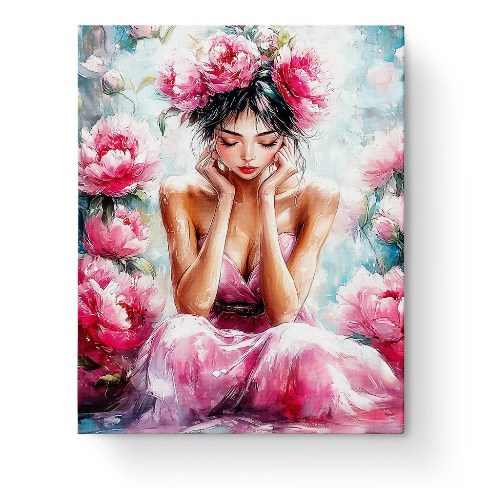 Peony Dream - Floral Women - BestPaintByNumbers - Paint by Numbers Custom Kit