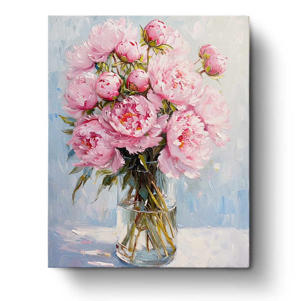 Pink Peonies in Bloom - Flowers - BestPaintByNumbers - Paint by Numbers Custom Kit