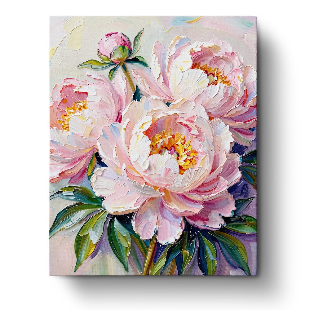Pink Peony Bliss - Flowers - BestPaintByNumbers - Paint by Numbers Custom Kit