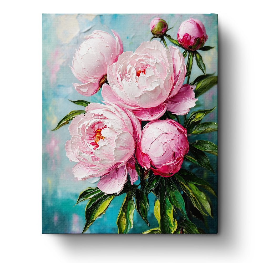 Pink Peony Blossoms - Flowers - BestPaintByNumbers - Paint by Numbers Custom Kit