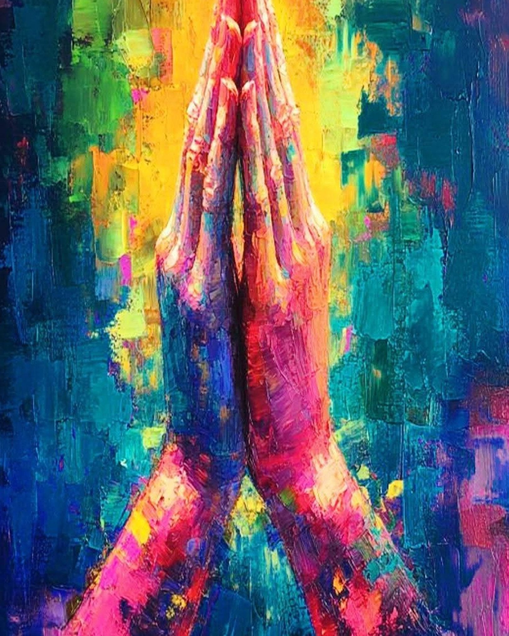 Praying Hands Painting - Religion - BestPaintByNumbers - Paint by Numbers Custom Kit