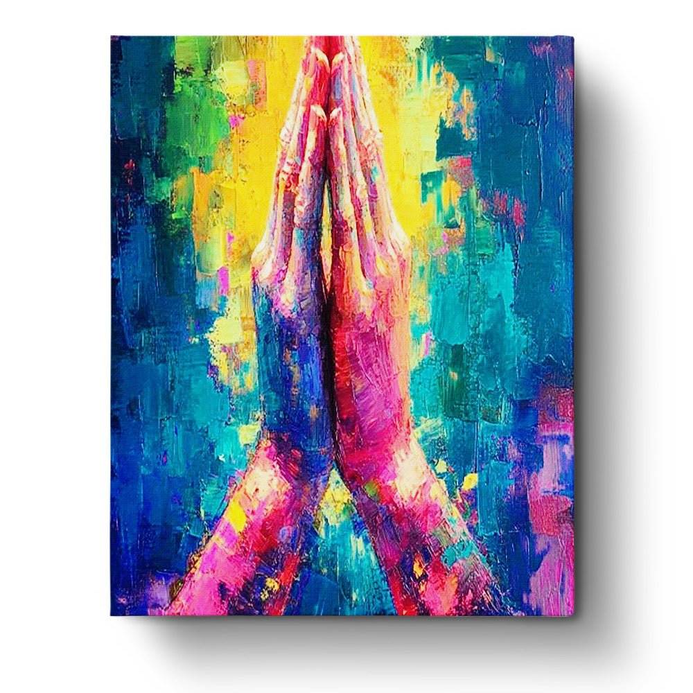 Praying Hands Painting - Religion - BestPaintByNumbers - Paint by Numbers Custom Kit