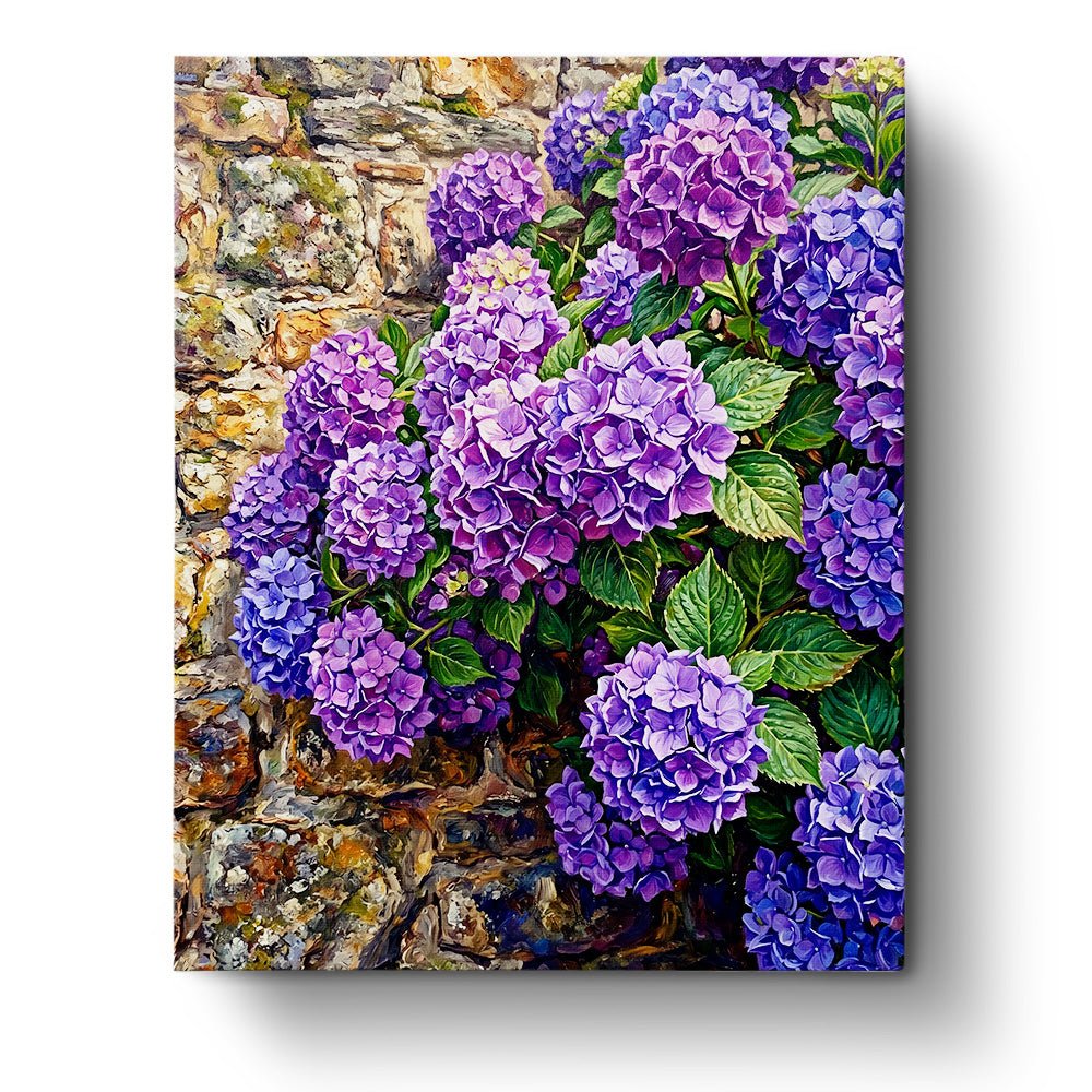 Purple Hydrangeas in Bloom - Flowers - BestPaintByNumbers - Paint by Numbers Custom Kit