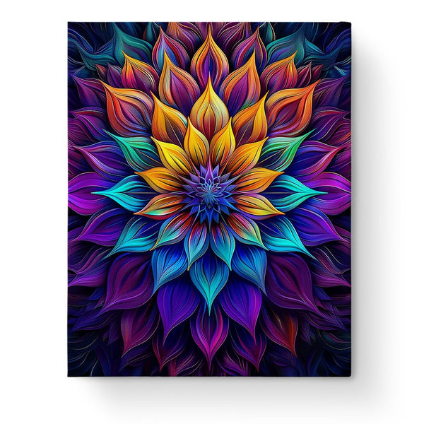 Radiant Flower Burst - Mandalas - Fixed Kit - Paint by Numbers