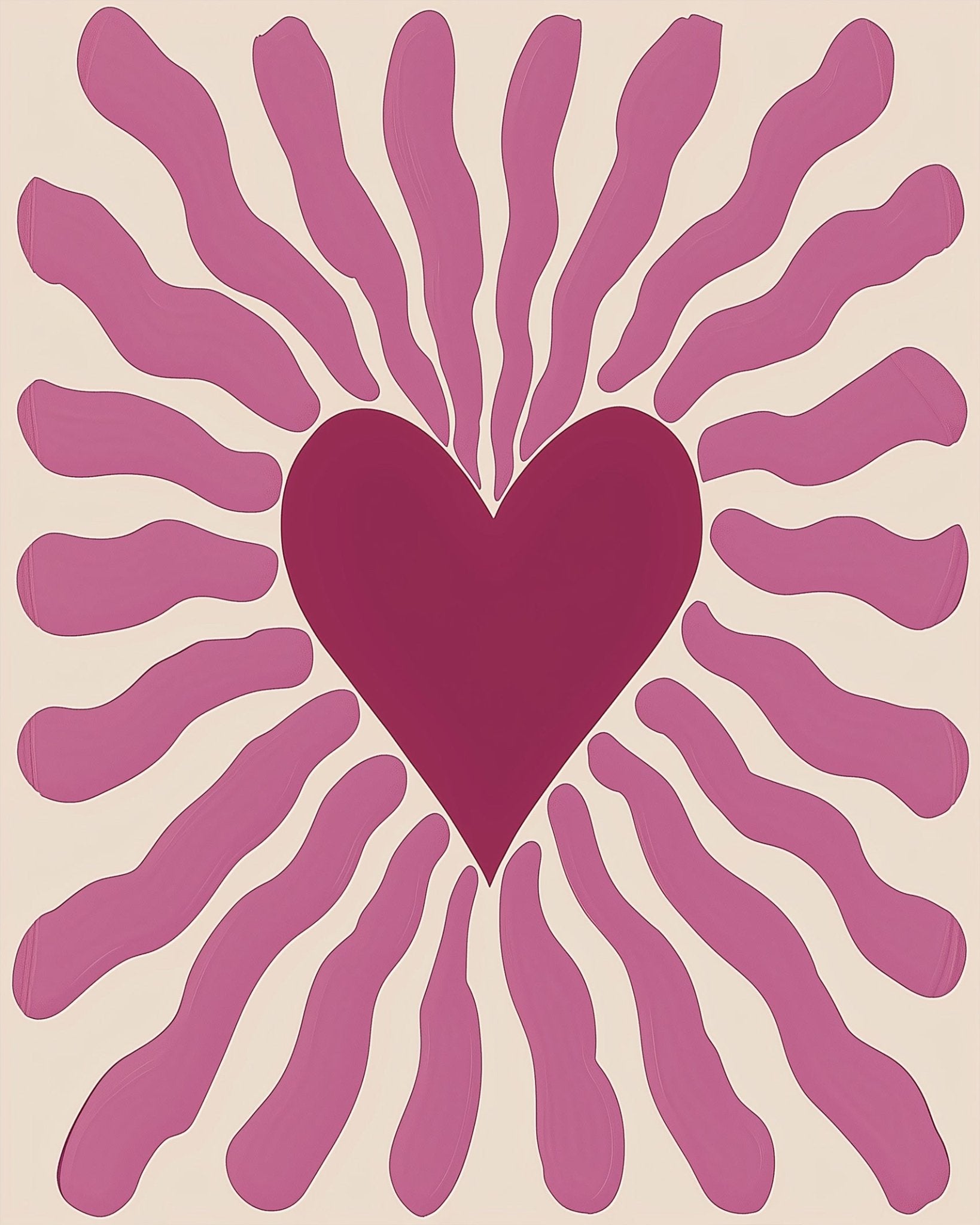 Radiant Heart Symmetry - Minimalistic - BestPaintByNumbers - Paint by Numbers Custom Kit