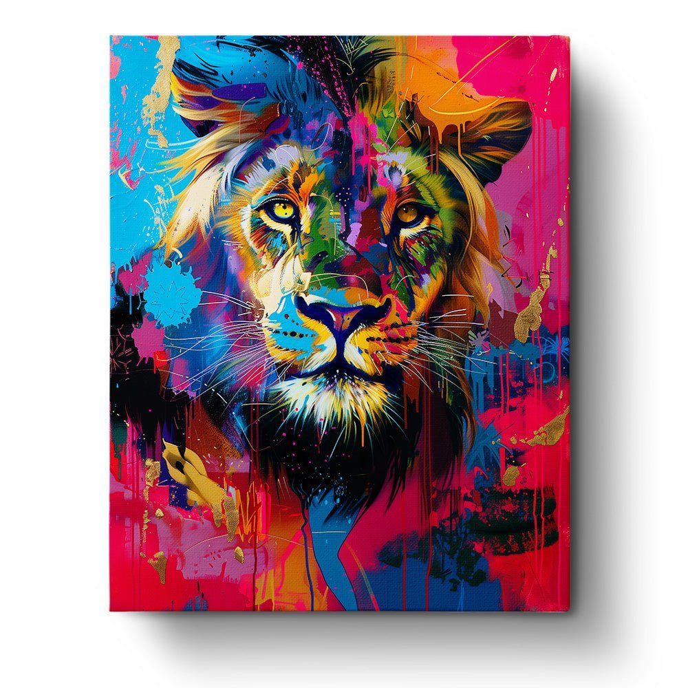 Radiant Lion Majesty - Abstract Animals - BestPaintByNumbers - Paint by Numbers Custom Kit