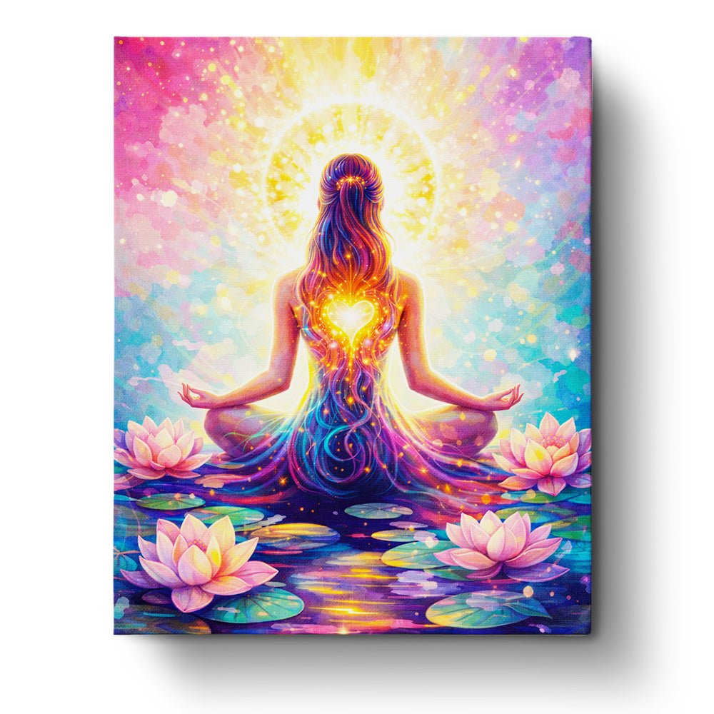 Radiant Lotus Reflection - Meditation - BestPaintByNumbers - Paint by Numbers Custom Kit
