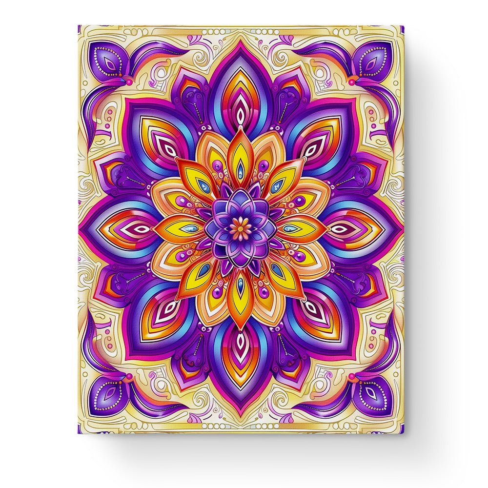 Radiant Purple and Gold Mandala - Mandalas - BestPaintByNumbers - Paint by Numbers Custom Kit