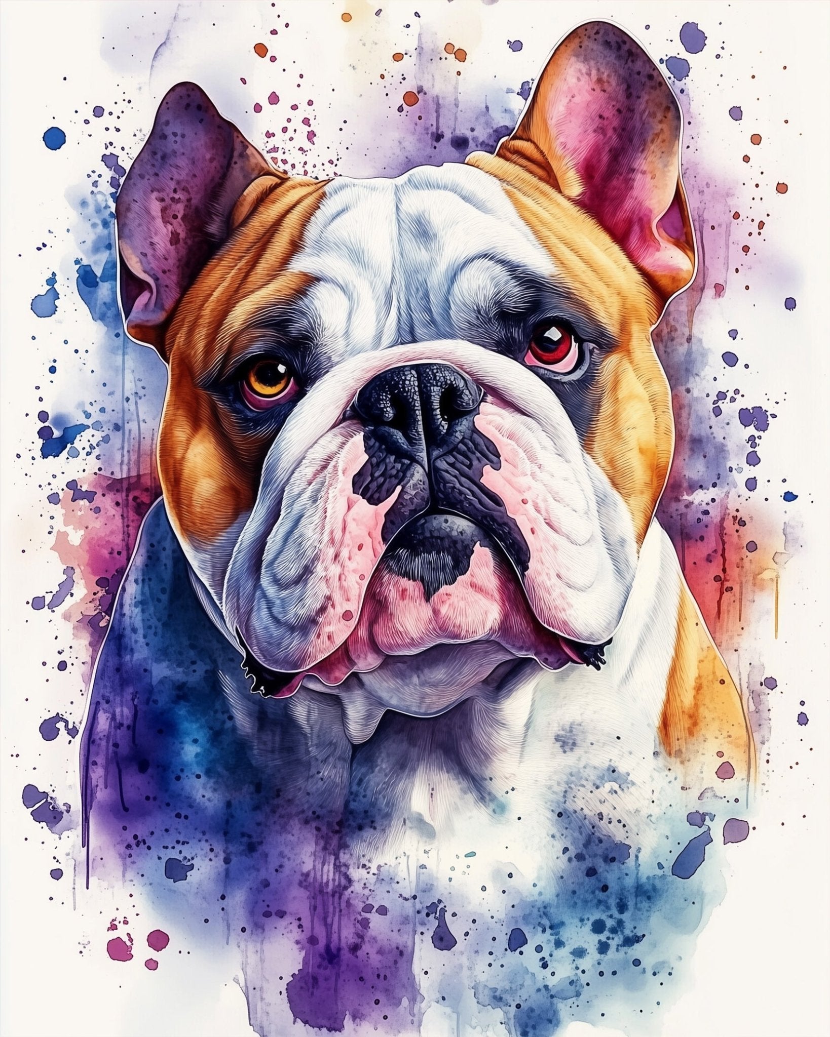 Regal Bulldog Portrait - Dogs - BestPaintByNumbers - Paint by Numbers Custom Kit