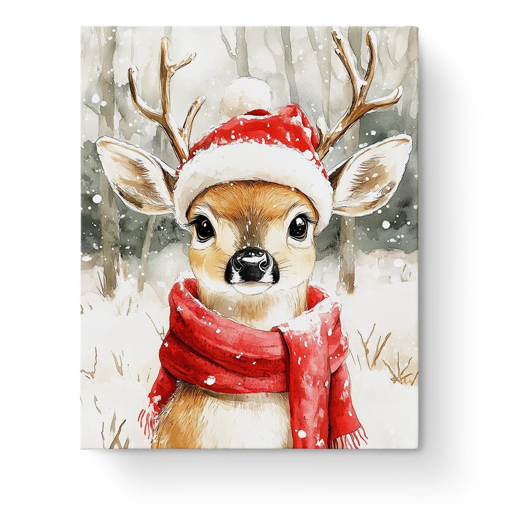 Reindeer in Snowy Forest - Christmas - BestPaintByNumbers - Paint by Numbers Custom Kit