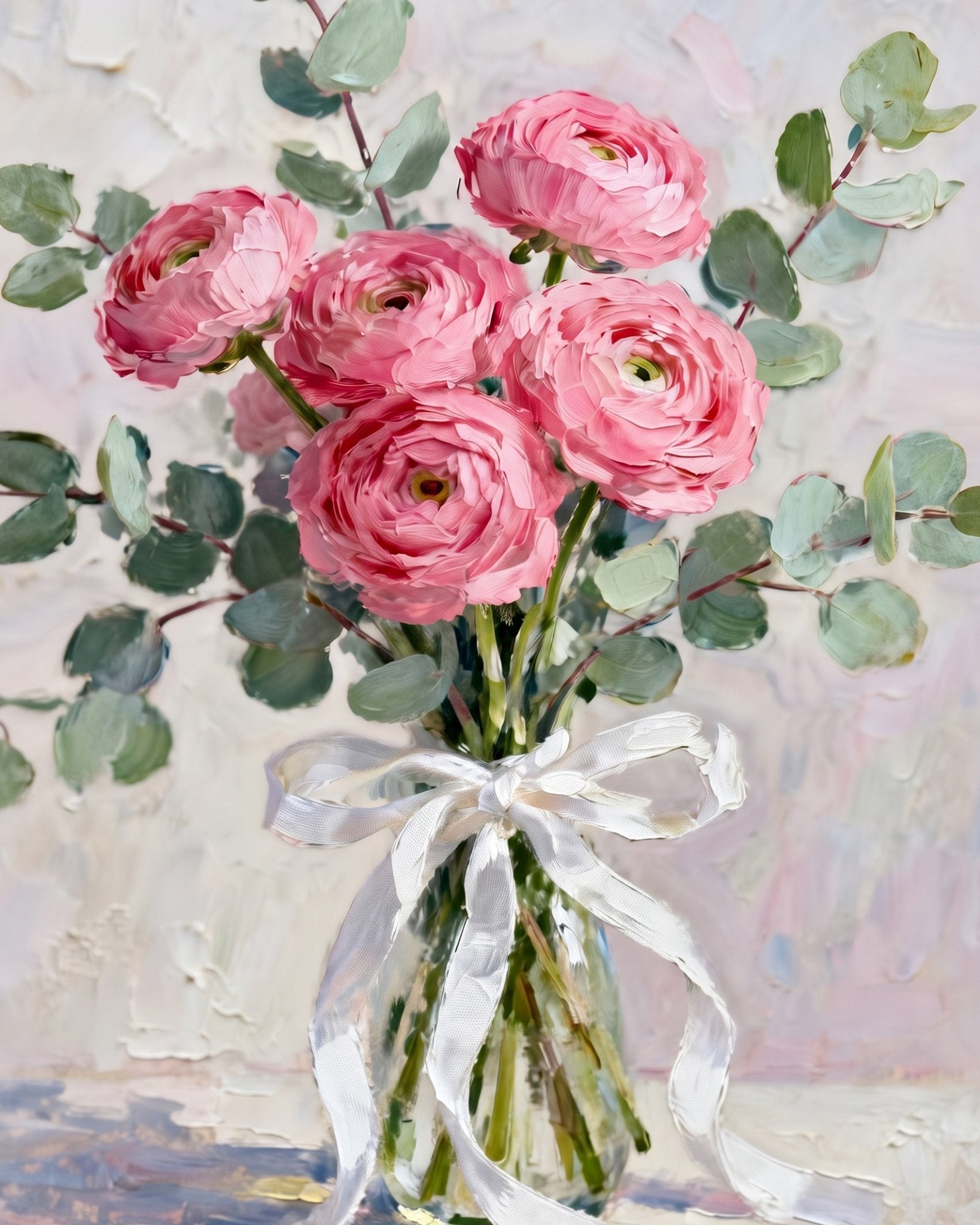 Romantic Pink Blossoms Bouquet - Flowers - BestPaintByNumbers - Paint by Numbers Custom Kit