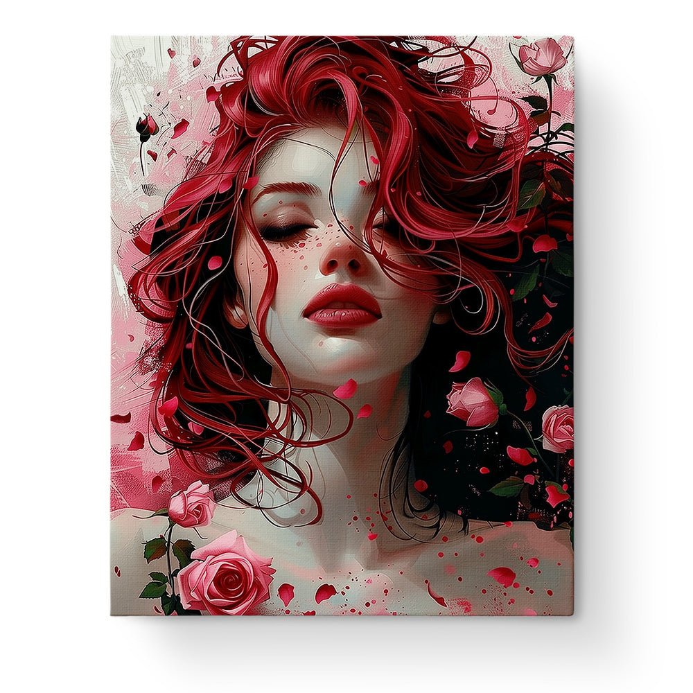 Rose Serenity Portrait - Floral Women - BestPaintByNumbers - Paint by Numbers Custom Kit