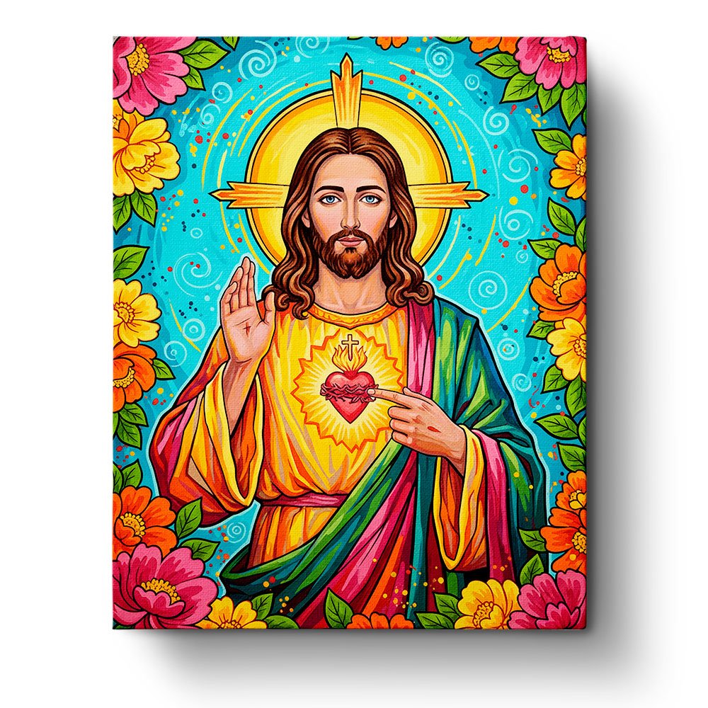 Sacred Heart Serenity - Mexico - BestPaintByNumbers - Paint by Numbers Custom Kit