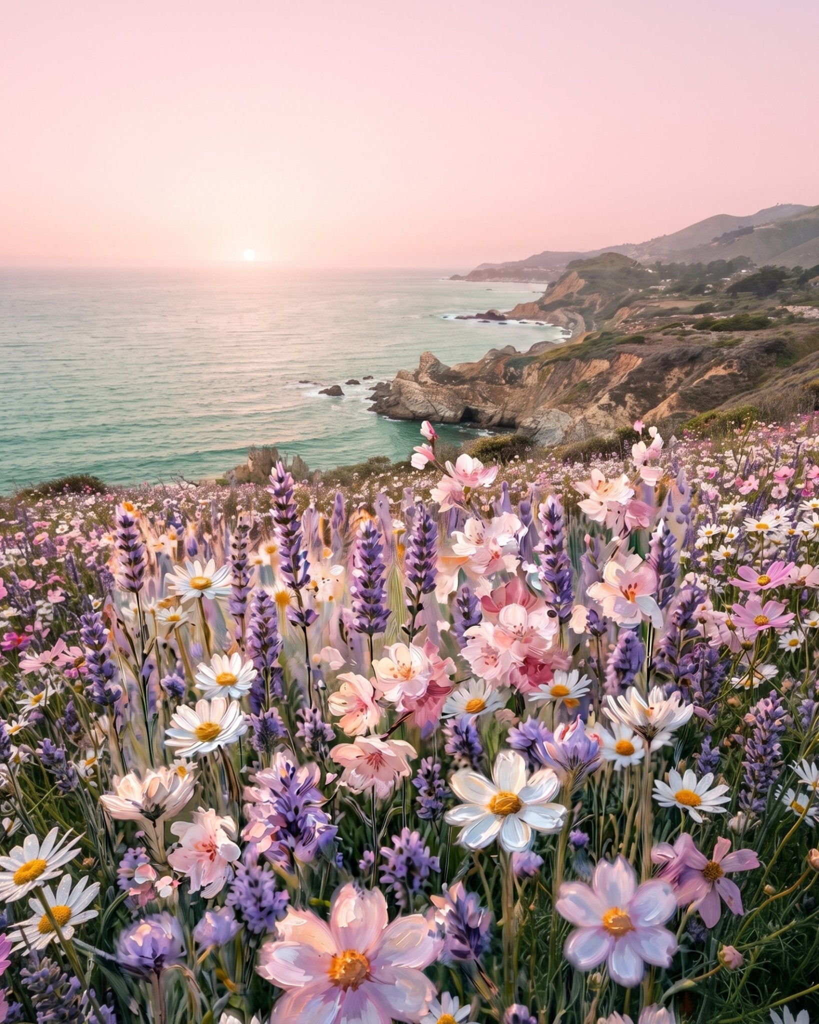 Seaside Lavender Bloom - Flowers - BestPaintByNumbers - Paint by Numbers Custom Kit