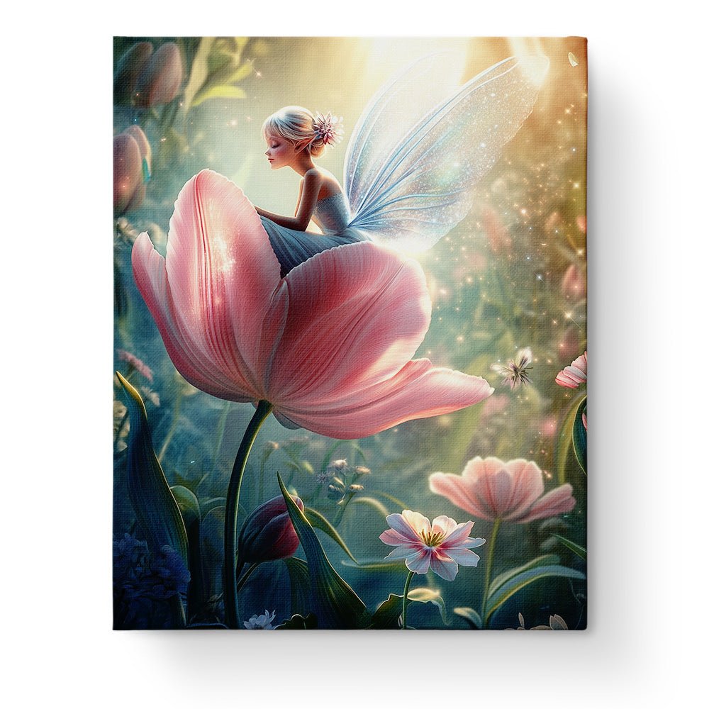 Serene Fairy on Blossom - Fairy Tail - BestPaintByNumbers - Paint by Numbers Custom Kit