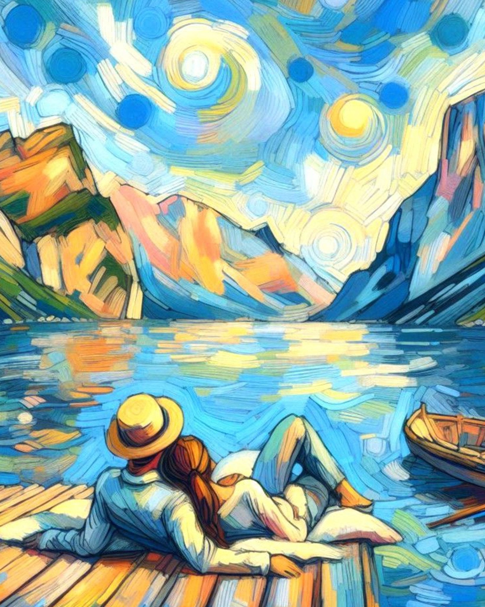 Serene Lakeside Escape - Romance - BestPaintByNumbers - Paint by Numbers Custom Kit