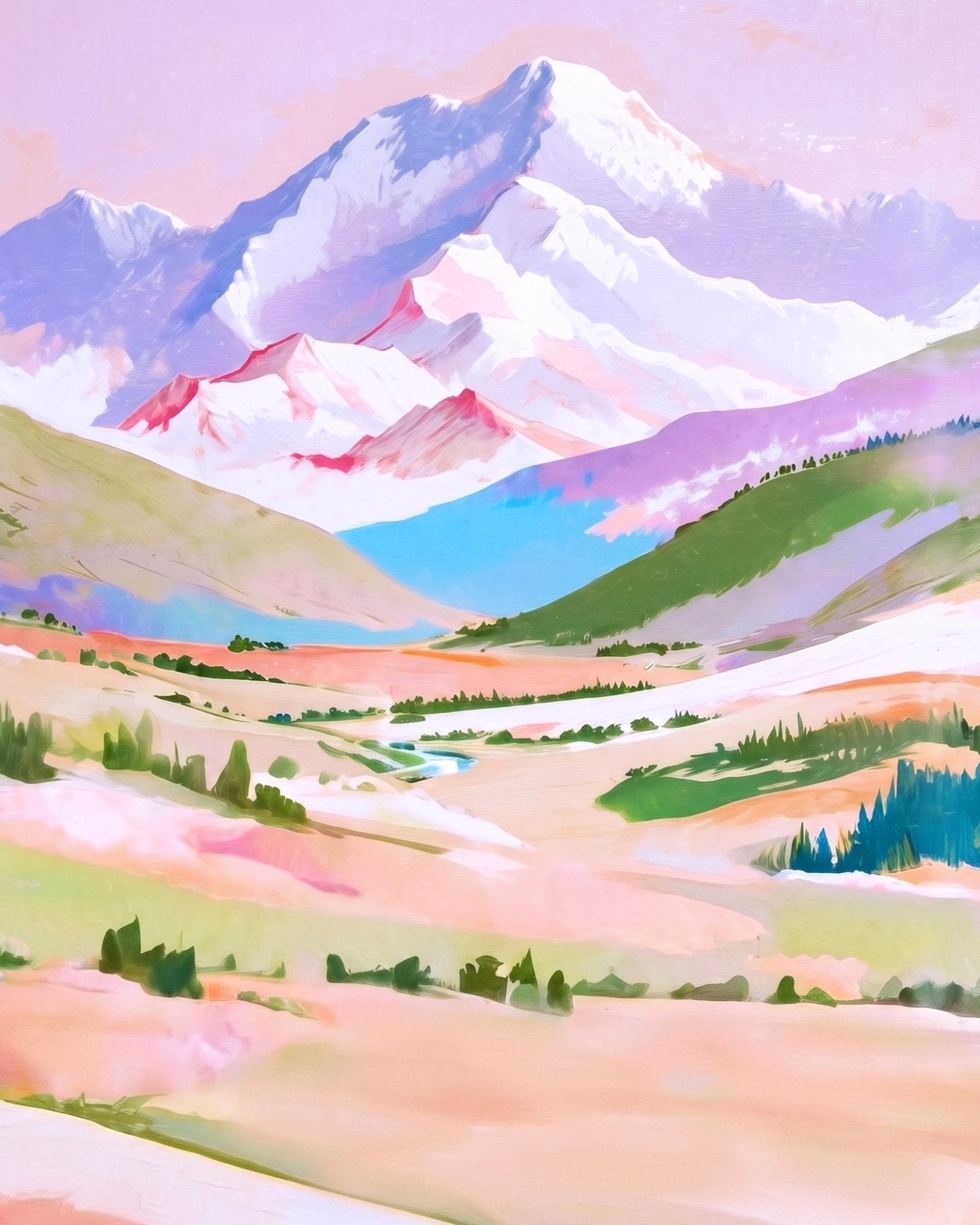 Serene Mountain Vista - Landscape - BestPaintByNumbers - Paint by Numbers Custom Kit