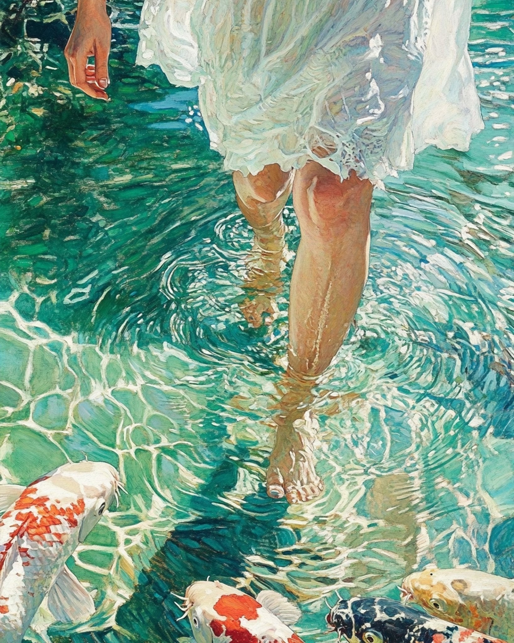 Serenity Koi Walk - Summer - BestPaintByNumbers - Paint by Numbers Custom Kit