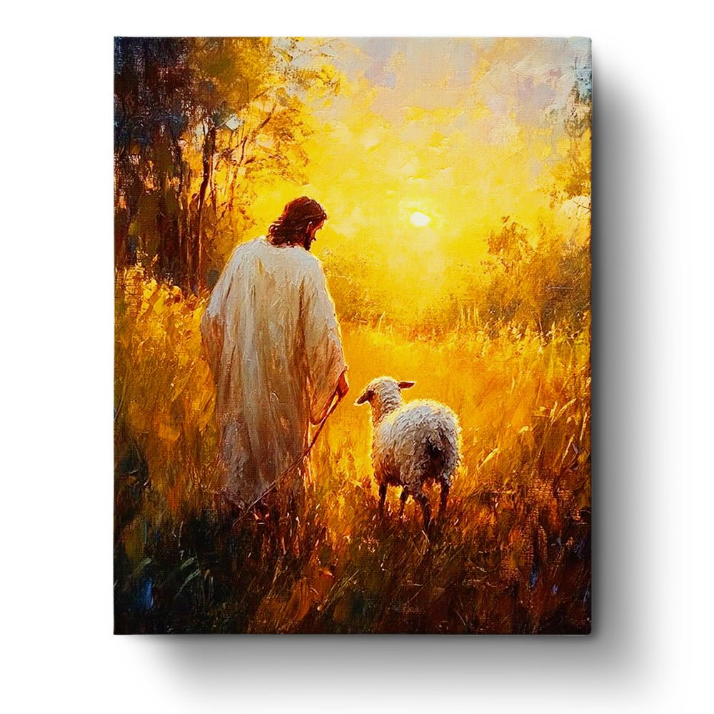 Shepherd's Guidance at Sunset - Religion - BestPaintByNumbers - Paint by Numbers Custom Kit